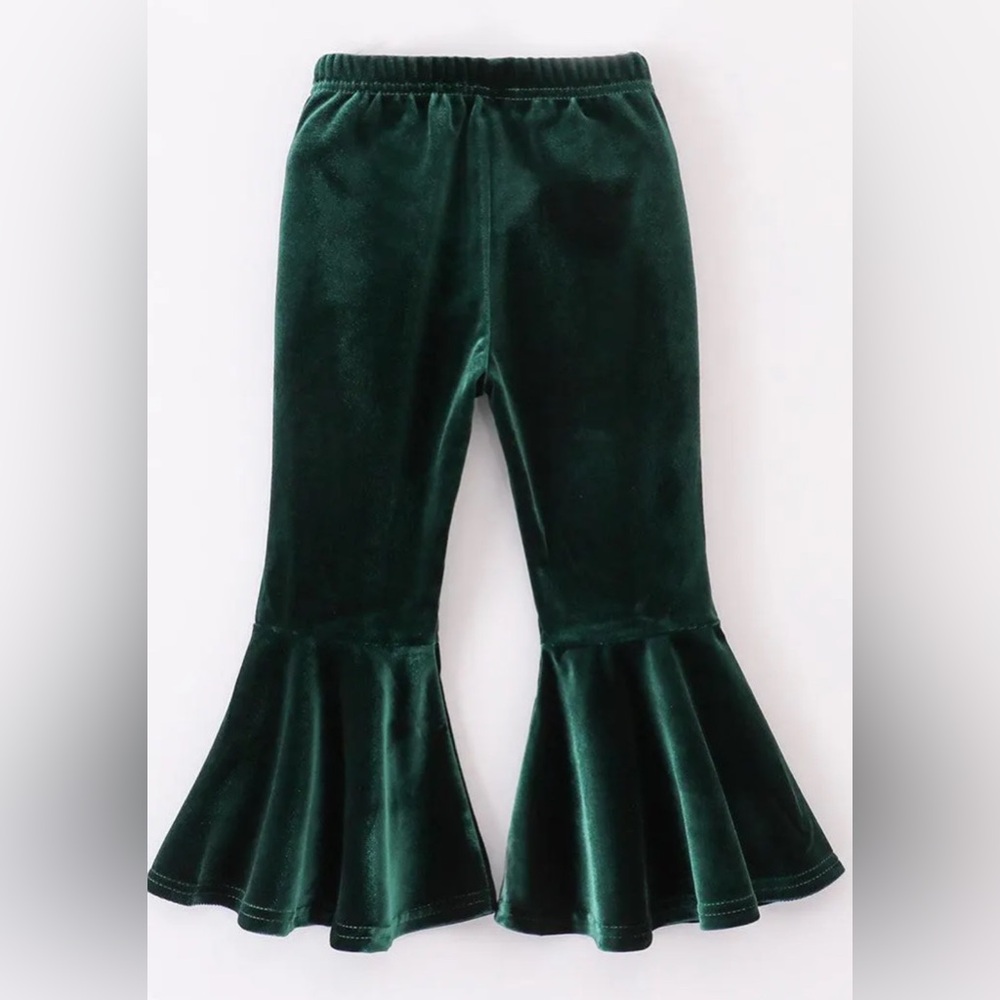 Abby & Evie Kids Green Flared Bottoms